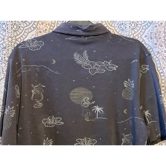 Travis Mathew Mens Hawaiian Print Polo Shirt Size M - Picture 5 of 12